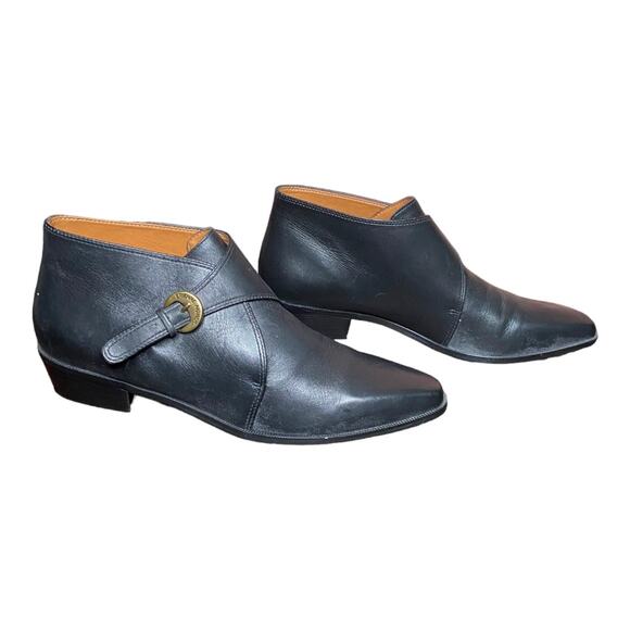 90s Vintage ETIENNE AIGNER Black Whitchy Boots size 8 Narrow - Picture 2 of 7